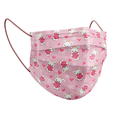 Medizer Pink Bears Pattern Kids Mask